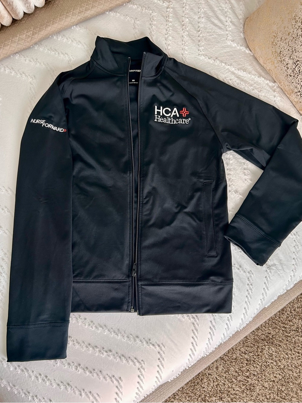 Sport-Tek Black HCA Healthcare Zip Jacket with Embroidered Logo
